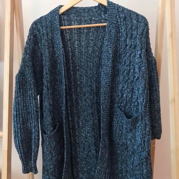 Sweaters - Long Dark Grey Cardigan